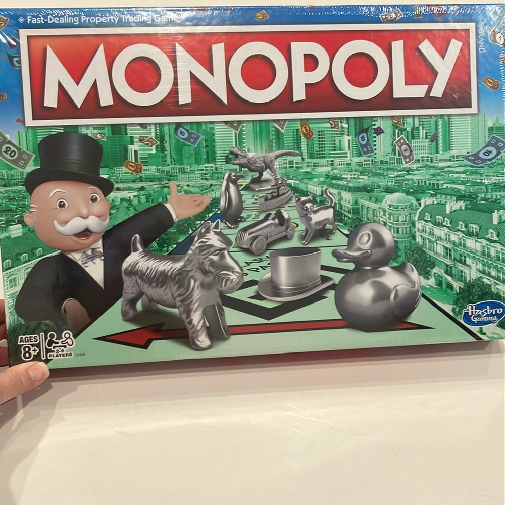 Hasbro Monopoly Board Game with Silver Tokens